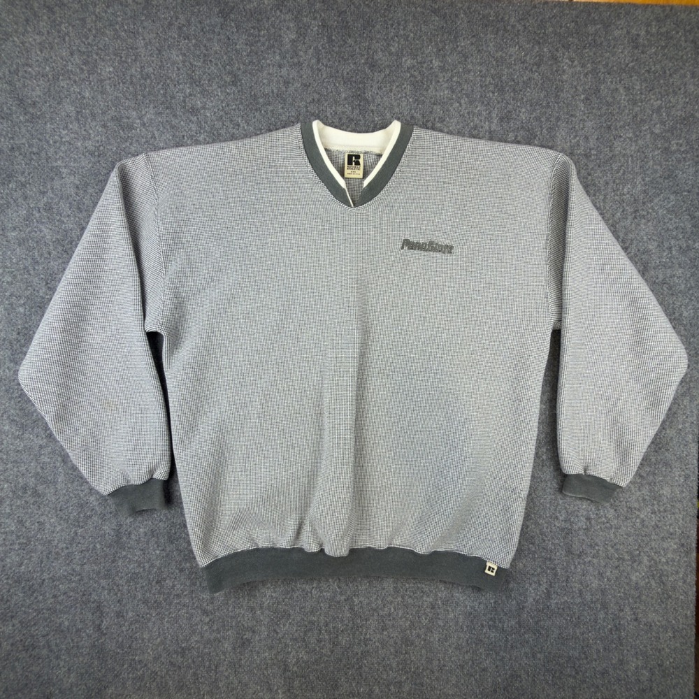 Vintage Russell Athletic Penn State Sweatshirt XXL Made in USA Gray Houndstooth